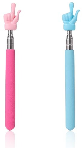2st Ausziehbarer Zeigestab, Ausziehbarer Zeigestock für Präsentationen im Klassenzimmer Teleskop Zeigestab für Lehrer Lautsprecher (Pink, Blau)