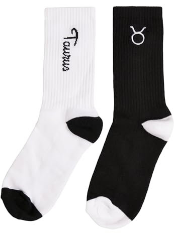 Urban Classics Unisex Zodiac Socks 2-Pack black/white taurus, 43-46