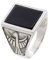 Ring 925 Silber Onyx schwarzer Stein Edelstein echt Silber Herren Sterling Silber Geschenk (MRG-503-03-(66))