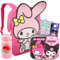 My Melody - Set zaino e portapranzo per ragazze, con zaino My Melody da 40,6 cm, borsa per il pranzo, bottiglia d'acqua, adesivi, altro ancora | Set zaino Hello Kitty and Friends