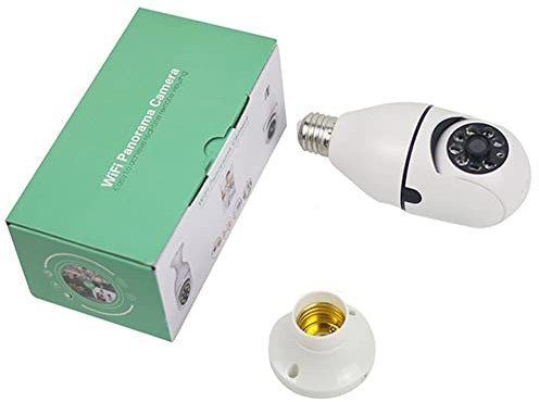 Knadgbft Caméra de surveillance avec ampoule Wifi 5G - Vision nocturne - Couleur - Automatique - Suivi humain