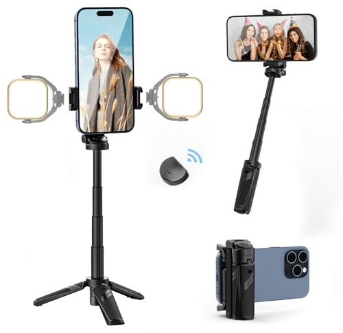 ULANZI Grip Tripod Folding Extension Bluetooth Selfie Stick(Black)