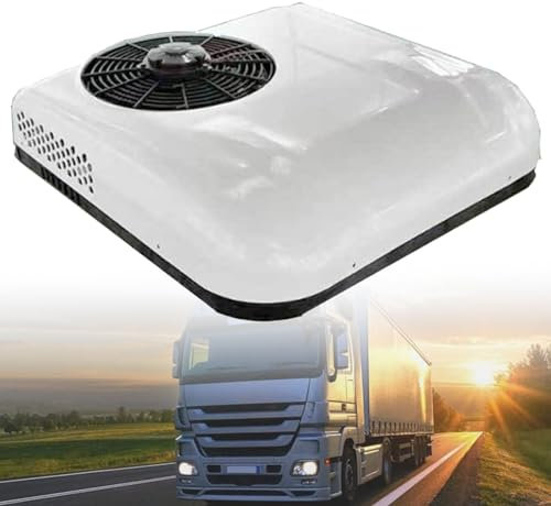 Cashwise Aire Acondicionado de la Techo de Camiones, Aire Acondicionado Superior para vehículo, Aire Acondicionado Inteligente de enfriamiento Todo en uno, Adecuado para excavador, RV Boat,White-12V