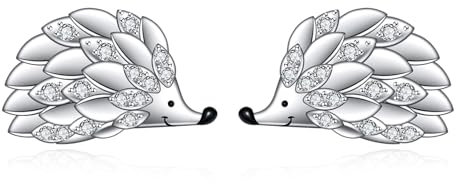 Igel Ohrringe Sterling Silber Cubic Zirkonia Cut Tier Stud Ohrringe Igel Schmuck Geschenke Geburtstag Geschenke für Damen Mädchen Freunde