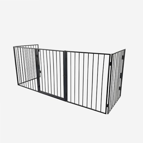 Metallschutzbarriere WERKA PRO 5 Paneele 300cm | Für Garten und Haus, 5 Paneele mit Tür, sicheres Schließsystem, Wandbefestigung inklusive, Heimgebrauch