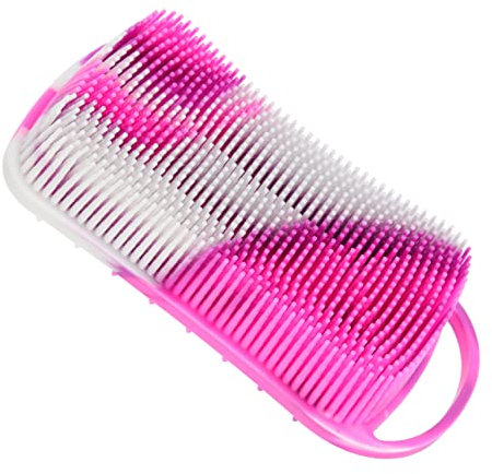 Hoement Brosse De Massage Chevelu Silicone Pour Exfoliation Et Accessoire De Bain Relaxant Avec Crochet Flower Mix