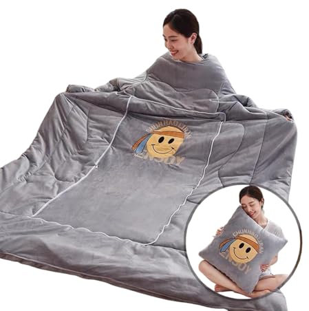 YXIAOO Wearable Blanket with Sleeves Adult, Portable TV Blanket with Arm, Sofa Full Body Throw Blanket, Winter Gift for Women and Men - Smile