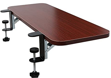 BOFUNY Ergonomic Under-Desk Keyboard Tray - Adjustable Height Swivels 360 Slides Angle Negative Tilt Sliding Pull Out Drawer Platform for Typing Mouse Work (Teak)