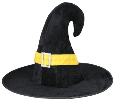 Bbtcxjs Hexenhut Schwarz, Hexenhut Damen, Zauberer Hut Hexen Deko, Halloween Hexenhüte Kostüm Zubehör, Halloween Hexen Zubehör für Halloween Party Hüte Kostüm Cosplay Party Halloween Witch Hat