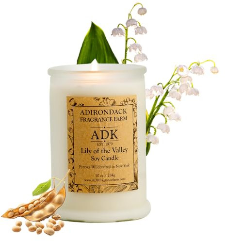 ADK Duftkerze Maiglöckchen, natürliche Aromatherapie-Kerze für Heimdekoration und Küchendekoration, entspannende Wachskerzen auf Pflanzenbasis, perfekt zum Verschenken