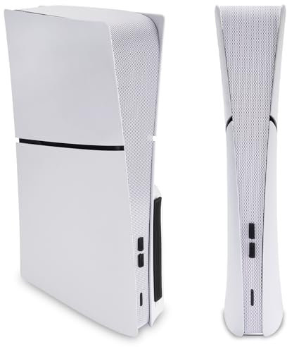 PlayVital 12 en 1 Protección contra el Polvo Kit para ps5 Slim Consola Edición Digital & Disc Red de Malla Antipolvo con Tapones de Silicona Accesorios de Polvo Protector Lateral para ps5 Slim-Blanco