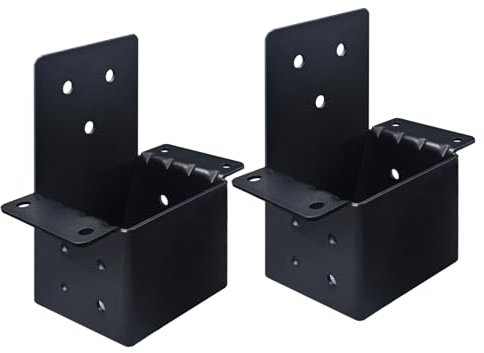 Pergola Brackets (2 Pack), Post Top Rafter Brackets, 4.2mm Thick Iron Steel Post Caps, Beam Anchor Connector