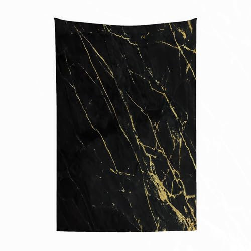 EYLOZS Kuscheldecke flauschig & super weich - hochwertige Fleecedecke auch als Wohndecke,Sofadecke & Wohnzimmer geeignet,Schwarz und Gold Marmor Design Kunstwerk Öl100x130cm
