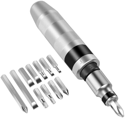 Schlagschrauber-Bit-Set, Hammer-Schraubendreher mit abnehmbarem Kopf, rutschfester, verstellbarer Griff, verschleißfest, Schlagschrauber, Schlagschrauber, 13-teilig