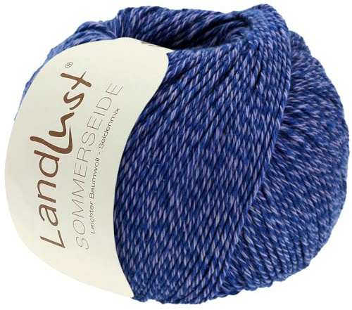 LANA GROSSA Landlust Sommerseide | Feines & leichtes Baumwoll-Seidengarn | Handstrickgarn aus 50% Seide & 50% Baumwolle | 50g Wolle zum Stricken & Häkeln | 170m Garn FB 56