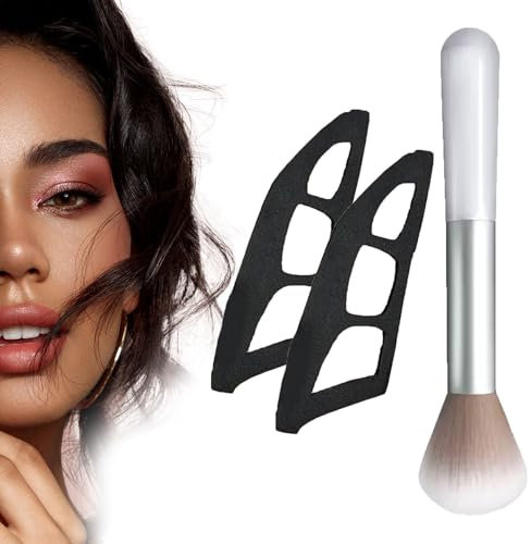 2 Lidschatten-Schablonen, Augenkontur-Make-up-Tools, Augen-Make-up-Hilfe Mit Make-up-Pinsel, Für Natürliches Nude-Make-Up Oder Kräftiges Bühnen-Make-Up, Für Make-up-Liebhaber Und Make-up-Anfänger