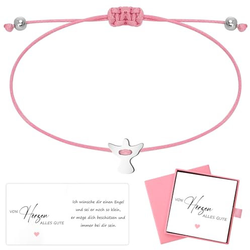 HOWAB Schutzengel Armband Silber -3 Stück Set,Kommunion Geschenke Zur Konfirmation Schutzengel für Mädchen, Erstkommunion Geschenke für Zur Kommunion Mädchen,Glücksarmband Glücksbringer Mädchen Damen