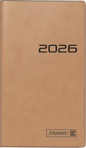 BRUNNEN Taschenkalender Mod. 753 2026 | A6, Karton, braun