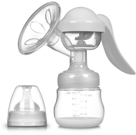 Bombo de Leche Manual Succión Fuerte Bomba de Lactancia Materna de Lactancia Materna con Tapa Blanca y Uso Diario