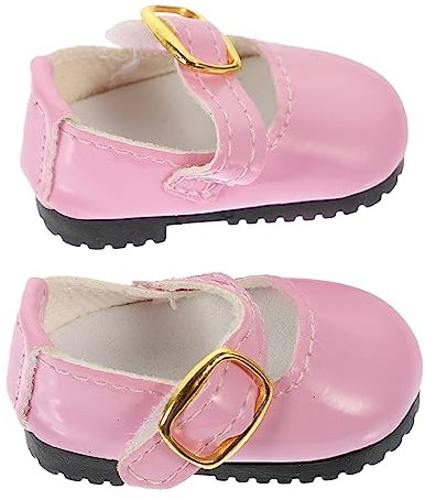UPKOCH 1paar Mini Bjd Püppchen Schuhe Aus Leder Rosa Geeignet Für Baumwollpuppen Dekorative Puppenschuhe Und Zubehör Für Mädchen