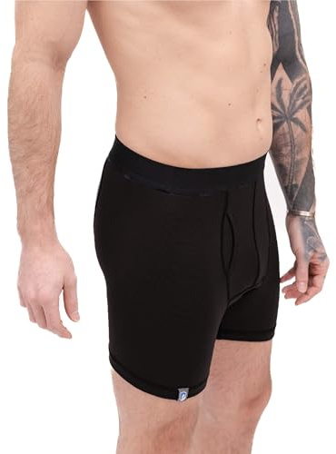 ALPIN LOACKER Merinowolle Boxershorts Herren I Sport Unterhose I Wanderunterhose I schnelltrocknende und atmungsaktive Merino Unterwäsche, Schwarz L