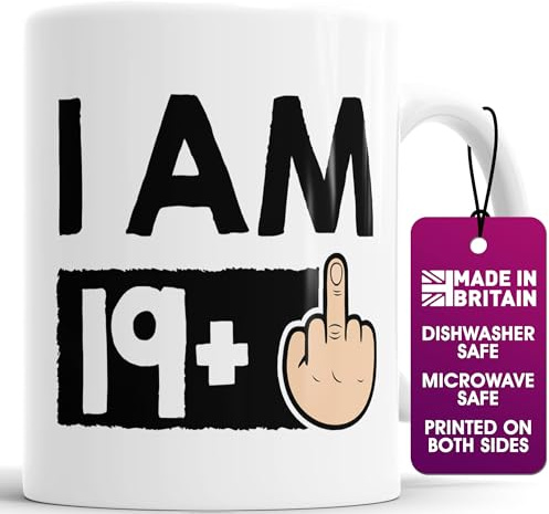 Funny 20th Birthday Mug – I AM 19+1 Rude Gift – Gag Coffee Cup for Men & Women – Milestone Birthday – Novelty Celebration Mug Turning 20 Years Old as a Joke - Dishwasher Microwave Safe (19+1)