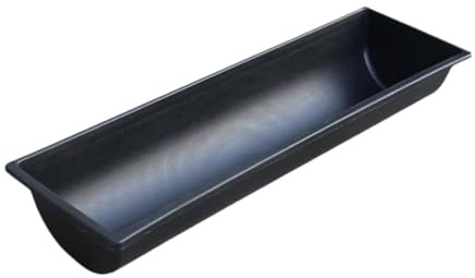 FytStycale Futtertrog Viehfuttertrog Futterrinne Und Futterkrippe Vielseitig Montierbar Oder Direkt Am Boden Aufstellbar Auch Als Wassertrog für Pferde U, 30cmx18cm schwarz