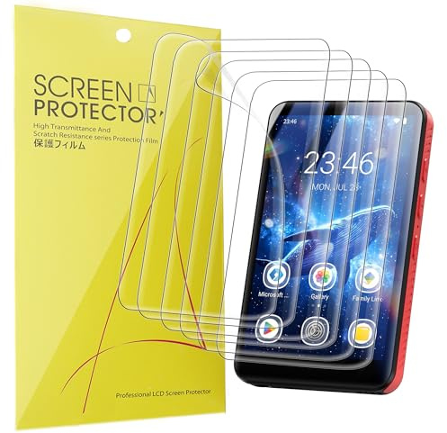 Lamshaw 6 Pièces Protection Écran Compatible pour MECHEN X55 4 Pouces MP3 Player - sans Bulles Haute Définition Qualité Supérieure Transparent Doux TPU Film Protection (6Packs)