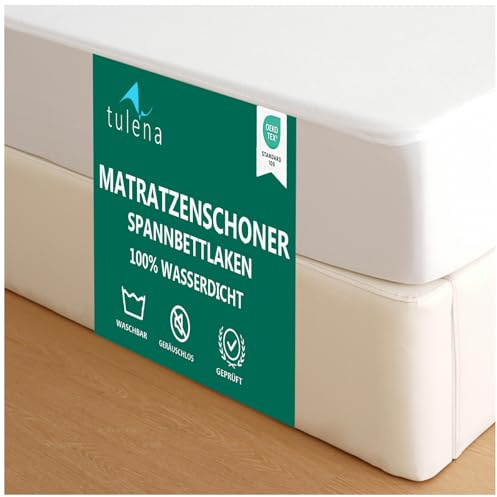 TULENA Matratzenschoner 90 x 200 aus Frottee wasserdicht und atmungsaktiv, Matratzenauflage 90x200, Optimaler Nässeschutz, Hygienischer Anti-milben Matratzenbezug, Inkontinenzunterlage waschbar