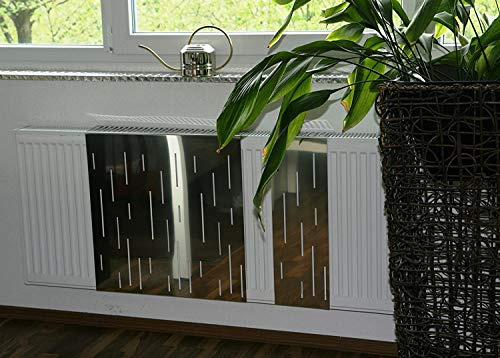 Szagato Heizkörperverkleidung Edelstahl poliert RAIN 60x60cm | Edelstahl Heizungsverkleidung Abdeckung für Heizkörper Heizungsabdeckung Verkleidung Heizkörpern Heizkörperabdeckung