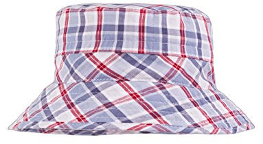 maximo Baby-Jungen Hut, wendbar, Karo-Ringeljersey Mütze, Mehrfarbig (Blaugrau-Rot 65), 49