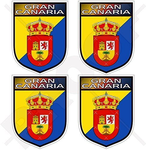 GRAN CANARIA Schild KANARISCHE INSELN Spanien, Kanarische Inseln Spanisch 50mm Auto & Motorrad Aufkleber, x4 Vinyl Stickers