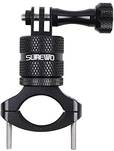 SUREWO Fahrradhalterung für GoPro Hero 11/10/9/8/7/6/5, schwarz, GoPro Max, Kamera, Aluminium, Fahrrad, Motorrad-Lenkerhalterung, Xiaomi YI, Crosstour und den meisten Action-Kameras