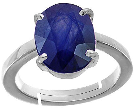 LMDPRAJAPATIS Ring für Damen und Herren, 3,25 Karat, natürlicher blauer Saphir, Neelam-Edelstein, 925er Sterlingsilber, 2,3 Karat, Silber, Erstellter Blauer Saphir