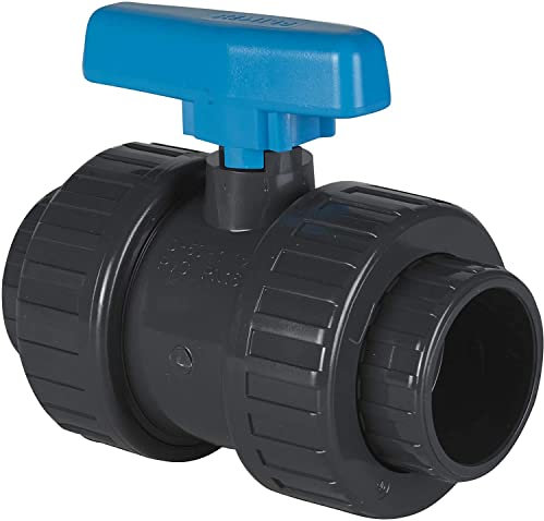 well2wellness® PVC-Kugelhahn mit 2-Wege Klebeanschluss 20mm - blauer Griff (200002)
