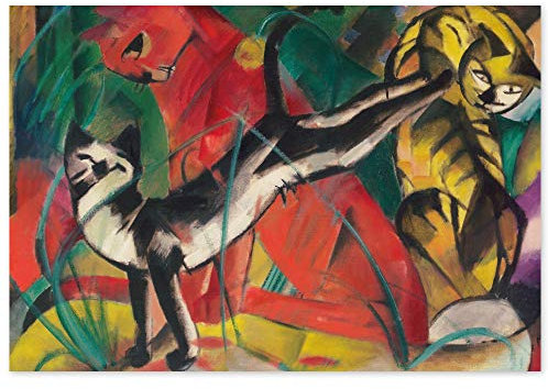 JUNIWORDS Poster, Franz Moritz Wilhelm Marc, Drei Katzen, 58 x 40 cm