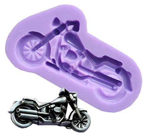 Runloo Moule en silicone en forme de moto pour fondant, gâteau, crème glacée, mousse, fondant, chocolat, pudding, gelée