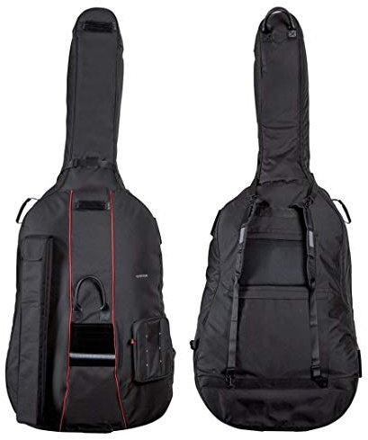 GEWA Kontrabass Gig-Bag Prestige 4/4-25mm Polsterung, Bogentasche, Notentasche, Rucksackgurte