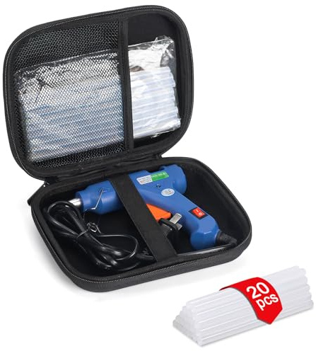 Glue Gun and Sticks Set, Hot Melt Glue Gun Mini for Crafts with 20 Pcs Glue Sticks, Small Hot Glue Guns with Hardshell Carrying Case for School DIY Arts, Craft