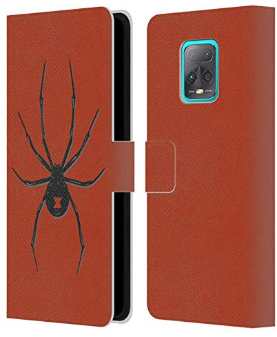Head Case Designs Black Widow Insect Lady Hale Spider Brooch Leder Brieftaschen Handyhülle Hülle Huelle kompatibel mit Redmi 10X 5G/Redmi 10X Pro 5G