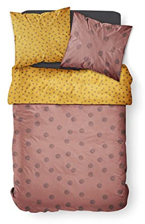 Today Doppelbett Garnitur 220 x 240 cm grau mit Grafikdruck Crazy Elane 106711 Orange Zwilling