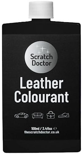 Scratch Doctor Leather Colourant Peinture en vinyle synthétique pour meubles, canapés, sièges de voiture, chaussures, sacs à main (noir, 100 ml)