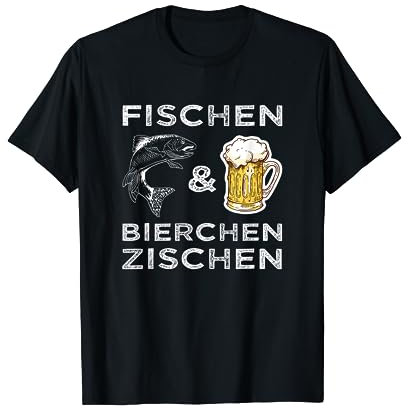 Lustiges Angler Fischen und Bierchen zischen Angeln Bier T-Shirt