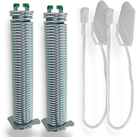 DL-pro 2x Türscharnierfeder mit Seilzug für Bosch Siemens 00754870 754870 Reparatursatz Farbcode grün für SilencePlus SuperSilence Active Water Eco Geschirrspüler Spülmaschine