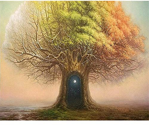 Yingxin34 Puzzle 4000 Teile+4000 Teile Vier Jahreszeiten Baum Puzzle Erwachsene Puzzle Kinder Erwachsene Kinder Familie Geschicklichkeitsspiel-55.70x34.44 Zoll (141.5 x 87.5cm)