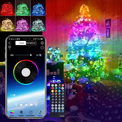 DISCORAMA LUCI NATALE LED CON COMANDO APP, STRINGA DI LUCI BLUETOOTH USB DECORAZIONE ALBERO DI NATALE, CATENA LUMINOSA 5M 10M 20M, LUCI NATALIZIE PER INTERNI MULTICOLORE MUSICALI (10M)