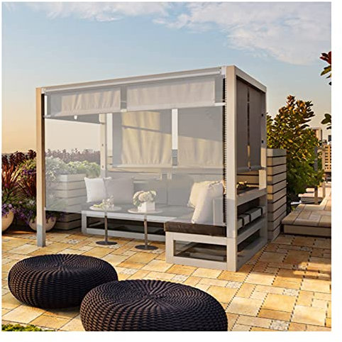 ZXCASDF Esterni Tende Rullo, Trasparente Tende Rullo,Grande Plastica in PVC Tenda Trasparente Impermeabile, per Porte Finestre Patio Gazebo del Balcone Rullo,Personalizzabile,130x350cm/51.1x137.7in