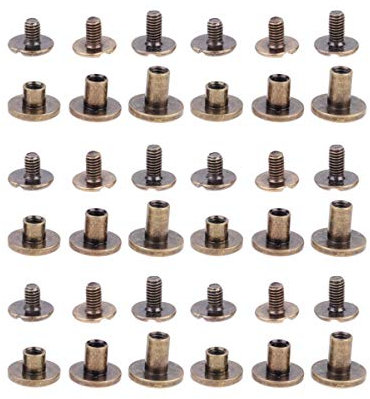 Milisten 30 Stcs Schraube nach Metall Chicago Schrauben Leder Bindungsschraube Nagel Niet Nielknopf Gürtel Tack Schraube Notebook Flachfesterns 5Mm 6. 5Mm 8Mm