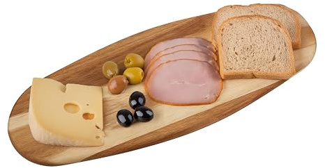 Premier Housewares Versatile Oval Serving And Chopping Board | Stylish Wooden Board For Kitchen | Eco Friendly Wooden Cutting Board | Sustainable Cutting Board For Kitchen