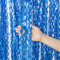 Lametta Vorhang Blau Glitzer, 2 Stück Metallic Folie Fransen Lametta Vorhänge, Blau Streamer Tinsel Curtain Photo Backdrop für Junge Mann Geburtstag Babyparty Verlobungs Fasching Partydeko (1m x 2m)